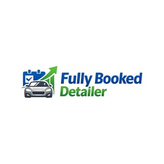 Fully Booked Detailer logo with calendar, checkmark, car, and upward arrow icons